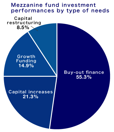 Mezzanine fund investment performance by type of needs